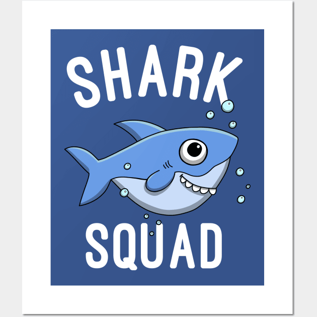 Shark Squad - Shark Lovers Gift Wall Art by basselelkadi